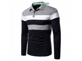 Men's autumn new three-color stitching fashion design