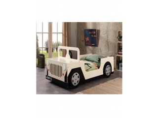 Kids Jeep Car Bed - Off White