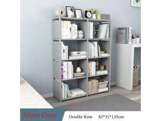 Double Row 10 Grid Simple Bookshelf Nonwoven Fabric