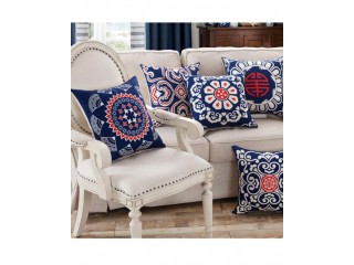 Pack Of 6 - Nordic Design Blue Sofa Cushions - 45Cmx45Cm