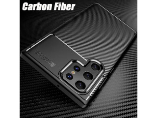 Matte Carbon Fiber Soft Silicone TPU Back Case for Samsung Galaxy S22