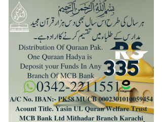 Need donation for quraan pak