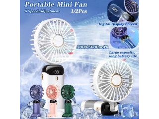 New Portable Handheld Fan with LED, Rechargeable