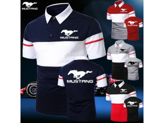 Fashion Ford Mustang Printed Men Polo T Shirt