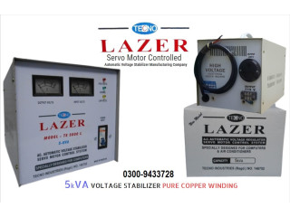 Voltage Stabilizer with protection, time delay, servo type copper winding